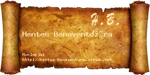 Hentes Bonaventúra névjegykártya